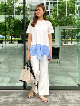 「レイヤード風」｜「アイテム（その他）」を使った、yazuさん（レディース・165cm）の夏コーディネート