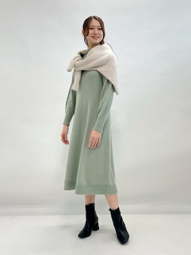 ◇【日本製/洗える/WEB限定カラー】ウール混ロングニットワンピースを 