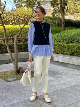 「レイヤード風」｜「アイテム（その他）」を使った、yazuさん（レディース・165cm）の冬コーディネート