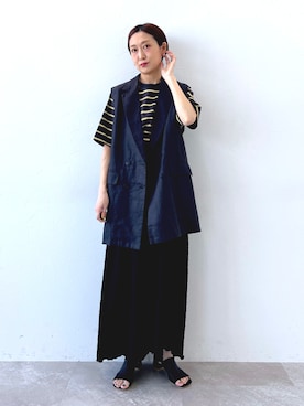 「アパレルスタッフ」｜「アイテム（サンダル）」を使った、YUCO(ユコ)さん（レディース・163cm）の春コーディネート