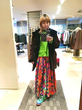 「チャイハネ（チャイハネ）のアイテム（スカート）」を使った、稲妻アスリートさん（レディース・165cm）の冬コーディネート