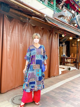 「チャイハネ（チャイハネ）のアイテム（ワンピース/ドレス）」を使った、稲妻アスリートさん（レディース・165cm）の夏コーディネート