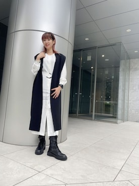 「ADOLFO DOMINGUEZ（アドルフォドミンゲス）のアイテム（ブーツ）」を使った、稲妻アスリートさん（レディース・165cm）の秋コーディネート