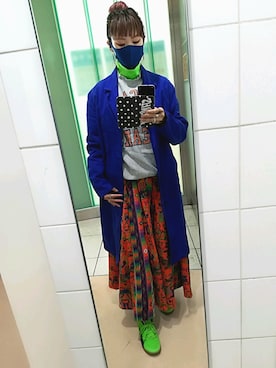 「チャイハネ（チャイハネ）のアイテム（スカート）」を使った、稲妻アスリートさん（レディース・165cm）の秋コーディネート