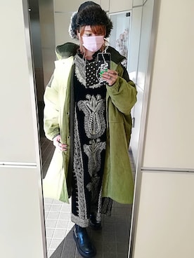 「チャイハネ（チャイハネ）のアイテム（その他アウター）」を使った、稲妻アスリートさん（レディース・165cm）の冬コーディネート