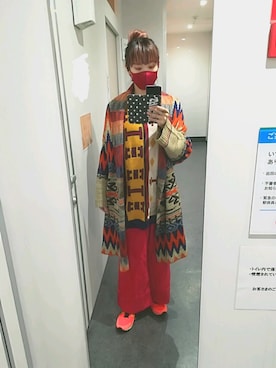 「チャイハネ（チャイハネ）のアイテム（カーディガン/ボレロ）」を使った、稲妻アスリートさん（レディース・165cm）の秋コーディネート