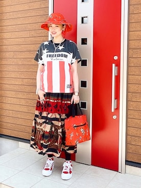 「チャイハネ（チャイハネ）のアイテム（バッグ）」を使った、稲妻アスリートさん（レディース・165cm）の夏コーディネート