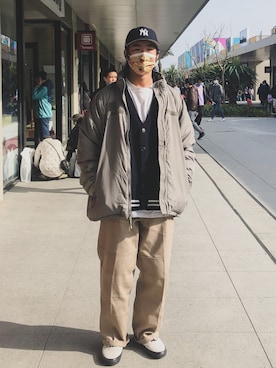 「NET（ネット）のアイテム（ジャケット/アウター）」を使った、dannyfreshさん（メンズ・175cm）の冬コーディネート