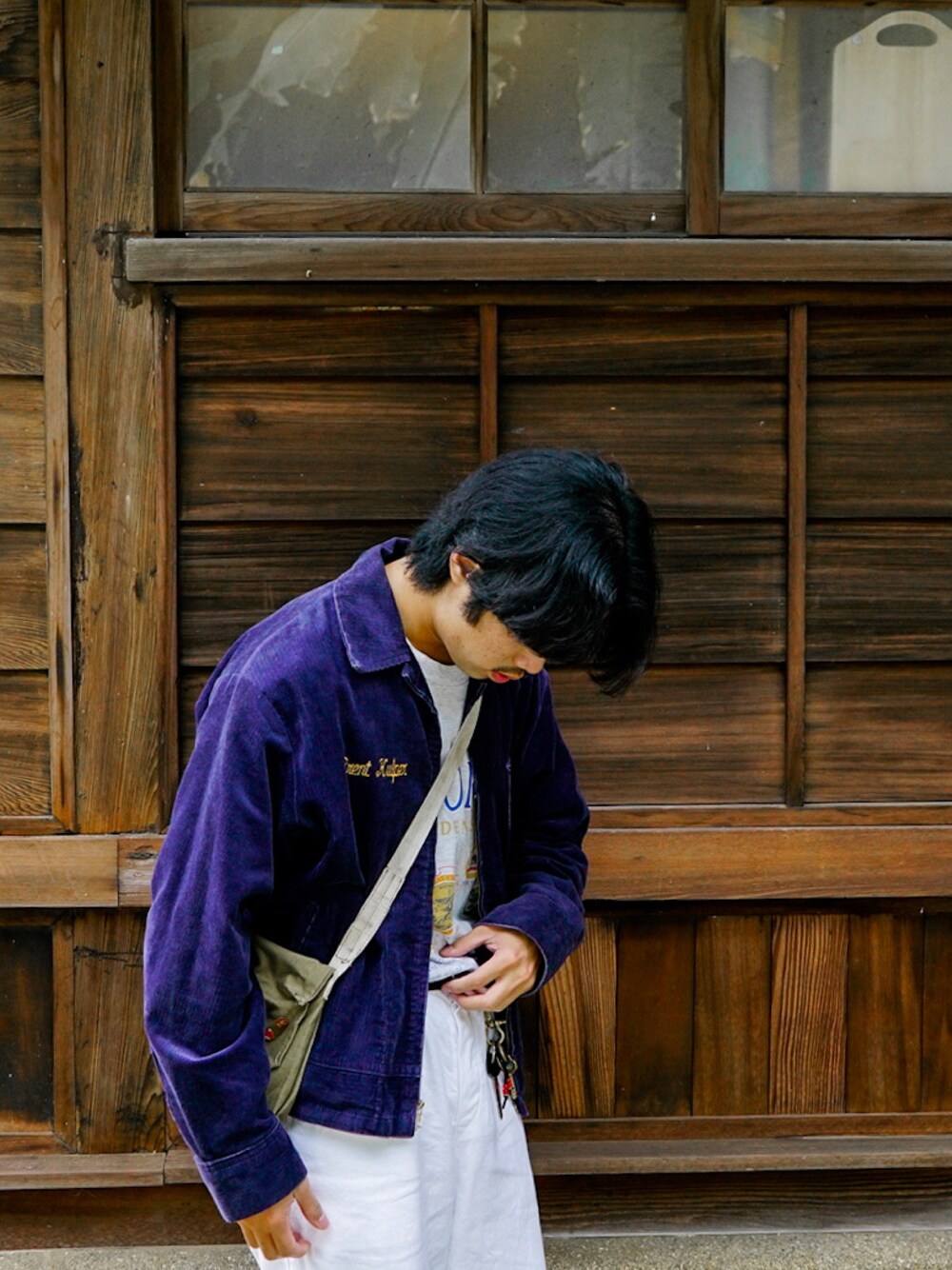 「VINTAGEのアイテム（ジャケット/アウター、ブルー系）」を使った、dannyfreshさん（メンズ・175cm）の秋コーディネートの1枚目の写真
