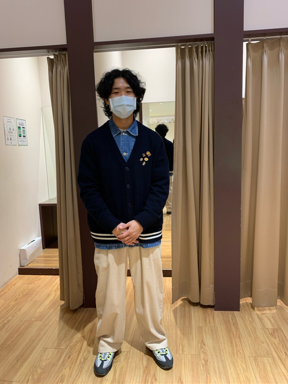 「NETのアイテム（ニット/セーター、ブルー系）」を使った、dannyfreshさん（メンズ・175cm）の冬コーディネートの1枚目の写真