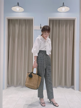 「ドットパンツ」｜𝐚𝐜𝐡𝐢さん（レディース・155cm）の春コーディネート