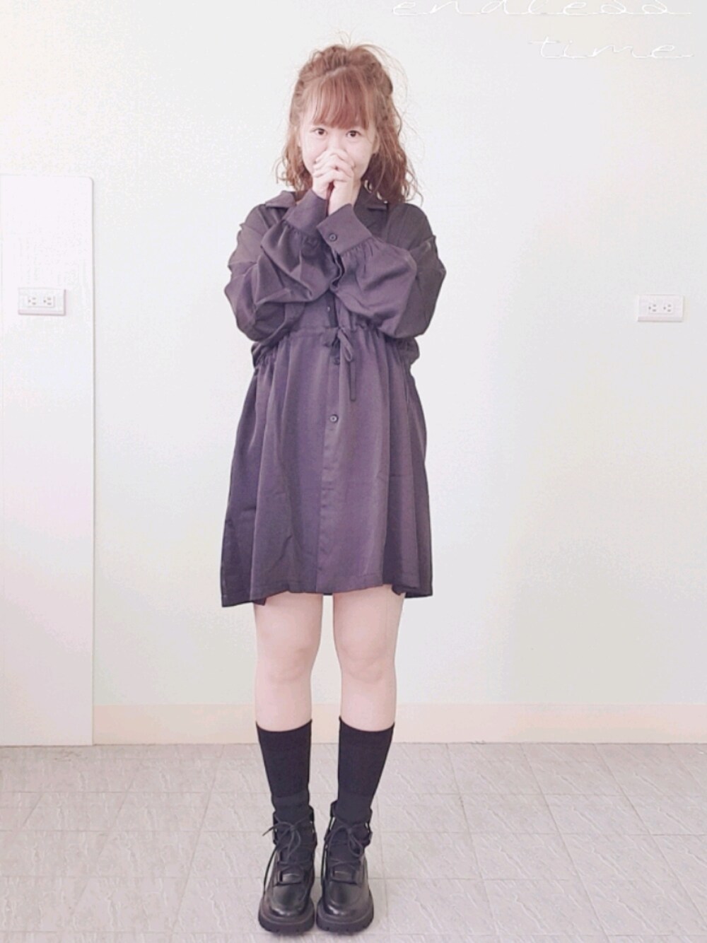 「ootd」｜「MEIER.Qのアイテム（アンサンブル、ブラック系）」を使った、cheer 🤍さん（レディース・161cm）の秋コーディネートの1枚目の写真