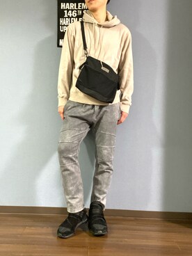 「Yohji Yamamoto（ヨウジヤマモト）のアイテム（バッグ）」を使った、momuchan0608さん（メンズ・173cm）の秋コーディネート