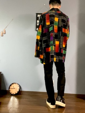「アイテム（ノーカラーコート、その他）」を使った、momuchan0608さん（メンズ・173cm）の秋コーディネート