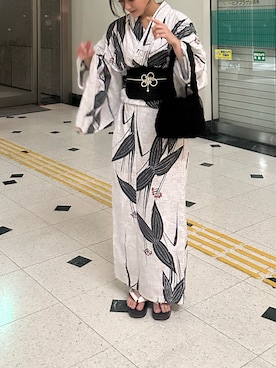 「アイテム（浴衣）」を使った、kirichaさん（レディース・155cm）の夏コーディネート