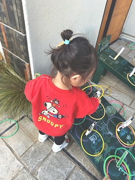 「アイテム（サンダル）」を使った、curemuさん（レディース・80cm）の秋コーディネート