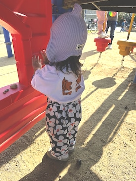 「アイテム（帽子）」を使った、curemuさん（レディース・80cm）の冬コーディネート