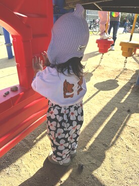 「アイテム（帽子）」を使った、curemuさん（レディース・80cm）の冬コーディネート