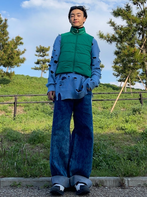 【新品2.7万】 DIESEL ディーゼル 肉厚スウェットで仕上げた デニム切り替え フルジップ パーカー ブルゾン S (B-769) DIESEL（ディーゼル）の「DIESEL SS22 メンズ デニム スウェット