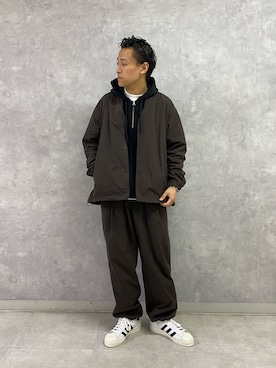「アイテム（カーディガン/ボレロ）」を使った、小野川典さん（メンズ・168cm）の秋コーディネート