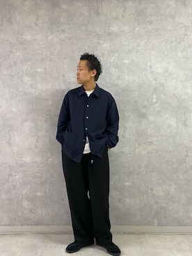 「アイテム（テーラードジャケット）」を使った、小野川典さん（メンズ・168cm）の秋コーディネート