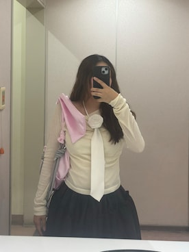 「アイテム（ネクタイ）」を使った、SHUさん（レディース・154cm）の秋コーディネート