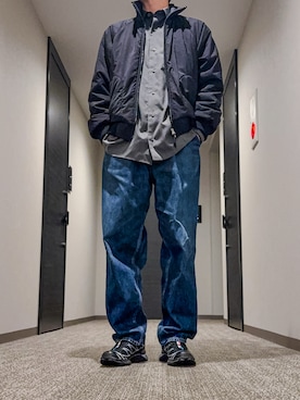 「ATON（エイトン）のアイテム」を使った、shbonさん（メンズ・172cm）の秋コーディネート