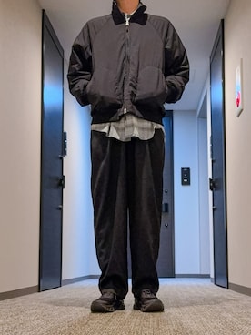 「アイテム（その他アウター、ブラック系）」を使った、shbonさん（メンズ・172cm）の冬コーディネート