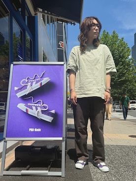 「アメカジコーデ」｜「アイテム（スニーカー）」を使った、PK_HARAJUKU_andoさん（レディース・165cm）の夏コーディネート