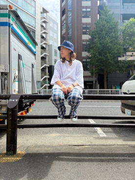 「ネイビー×ホワイト」｜PK_HARAJUKU_andoさん（レディース・165cm）の秋コーディネート