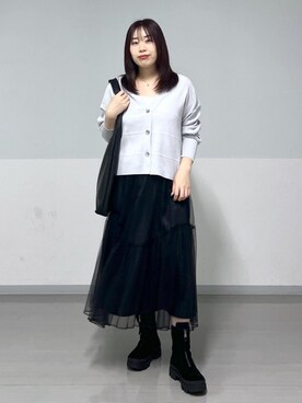 「クリーミーコットン」｜canaさん（レディース・163cm）の冬コーディネート