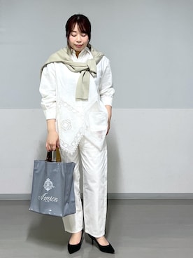 「カーヴィーパンツ」｜canaさん（レディース・163cm）の冬コーディネート