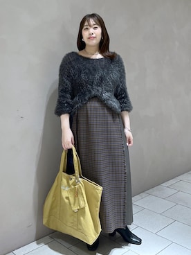「ADAM ET ROPE'（アダムエロペ）のアイテム（スカート）」を使った、canaさん（レディース・163cm）の秋コーディネート