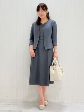 「オフィス」｜「アイテム（ノーカラージャケット）」を使った、COUP DE CHANCE（STAFF)さん（レディース・154cm）の夏コーディネート