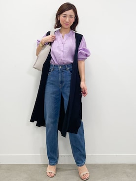 「COUP DE CHANCE（クードシャンス）のアイテム（ベスト）」を使った、COUP DE CHANCE（STAFF)さん（レディース・156cm）の春コーディネート