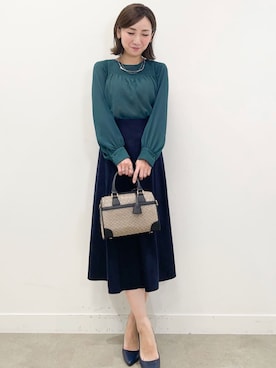「グリーンブラウス」｜COUP DE CHANCE（STAFF)さん（レディース・156cm）の秋コーディネート