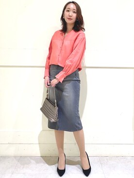 「COUP DE CHANCE（クードシャンス）の◆【２way】ミニメッシュトートバッグ（ショルダーバッグ）」を使った、COUP DE CHANCE（STAFF)さん（レディース・166cm）の春コーディネート