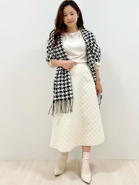 「Aラインスカート」｜「アイテム（ニット/セーター）」を使った、COUP DE CHANCE（STAFF)さん（レディース・151cm）の秋コーディネート