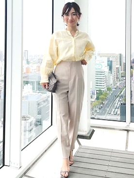 「イエローシャツ」｜COUP DE CHANCE（STAFF)さん（レディース・156cm）の春コーディネート