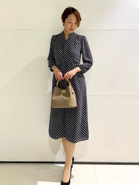 「ボウタイ」｜「アイテム（ワンピース/ドレス）」を使った、COUP DE CHANCE（STAFF)さん（レディース・165cm）の春コーディネート