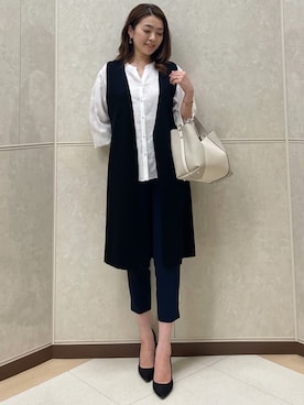 「COUP DE CHANCE（クードシャンス）のアイテム（ベスト）」を使った、COUP DE CHANCE（STAFF)さん（レディース・165cm）の春コーディネート