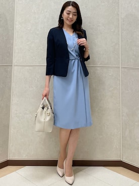 「カシュクール」｜「アイテム（ノーカラージャケット）」を使った、COUP DE CHANCE（STAFF)さん（レディース・165cm）の夏コーディネート