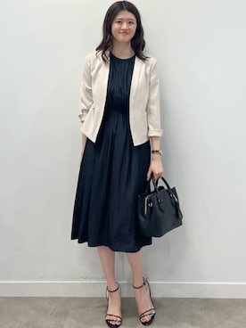 「ノーカラー」｜「アイテム（ワンピース/ドレス）」を使った、COUP DE CHANCE（STAFF)さん（レディース・169cm）の夏コーディネート