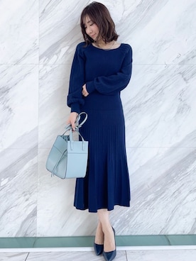 「ニットアップ」｜「アイテム（セットアップ）」を使った、COUP DE CHANCE（STAFF)さん（レディース・156cm）の夏コーディネート