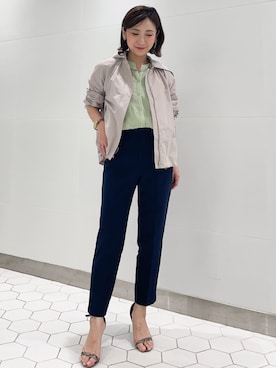 「リネンシャツ」｜「アイテム（ブルゾン）」を使った、COUP DE CHANCE（STAFF)さん（レディース・156cm）の春コーディネート