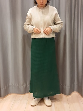 「Green　Parks（グリーンパークス）のアイテム（スカート）」を使った、miuracoさん（レディース・151cm）の春コーディネート