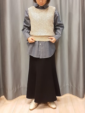 「マーメイドスカート」｜「アイテム（シャツ/ブラウス）」を使った、miuracoさん（レディース・151cm）の春コーディネート