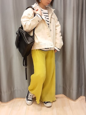 「Green　Parks（グリーンパークス）のアイテム（その他パンツ）」を使った、miuracoさん（レディース・151cm）の春コーディネート