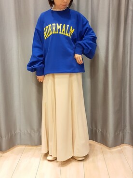 「Green　Parks（グリーンパークス）のアイテム（スカート）」を使った、miuracoさん（レディース・151cm）の春コーディネート