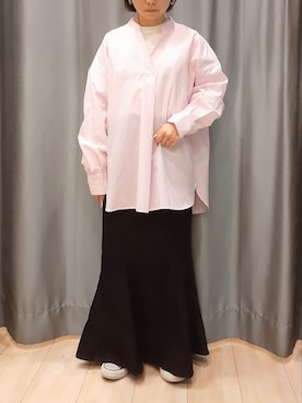 「マーメイドスカート」｜「アイテム（シャツ/ブラウス）」を使った、miuracoさん（レディース・151cm）の春コーディネート